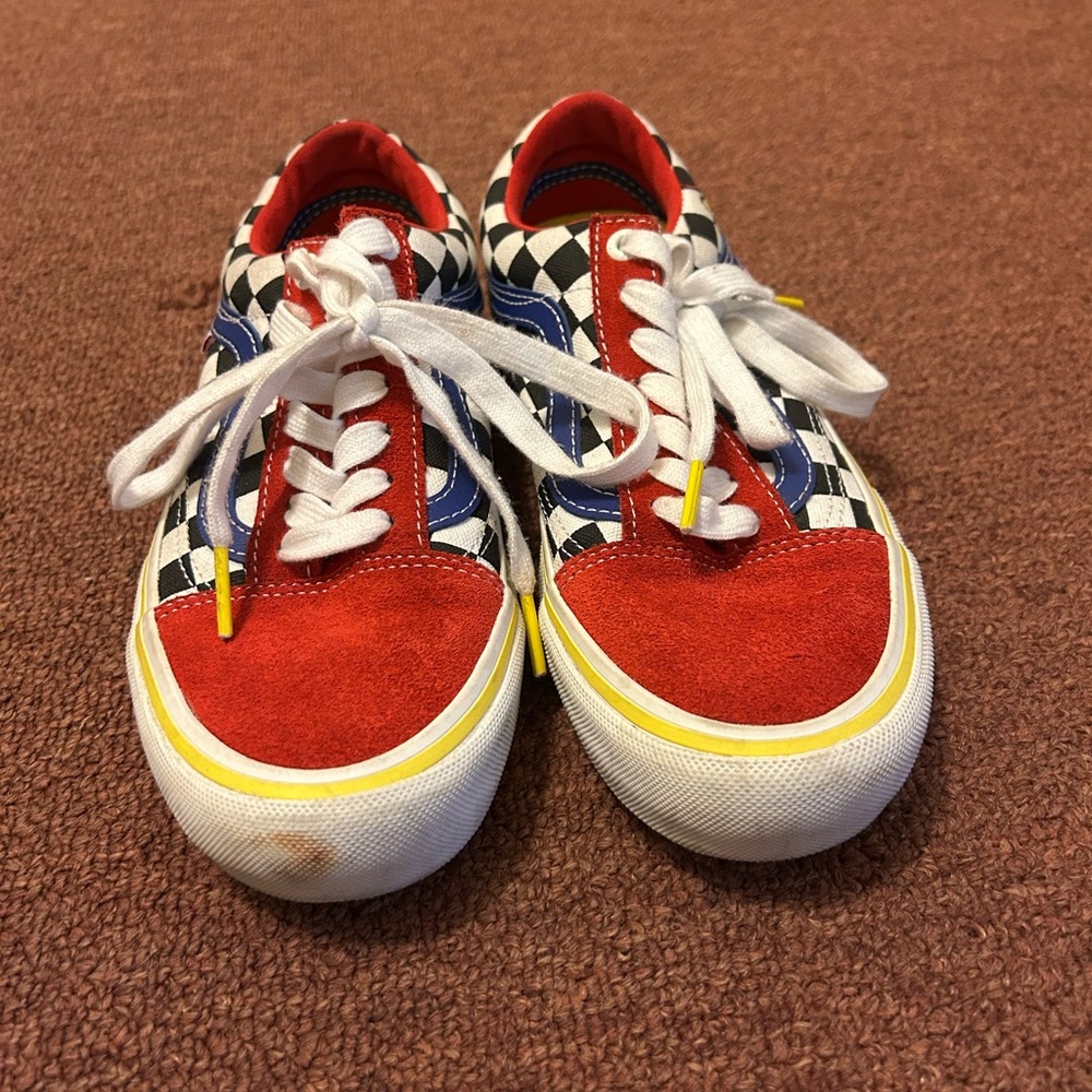 Vans Red and Blue Checkered Sneakers